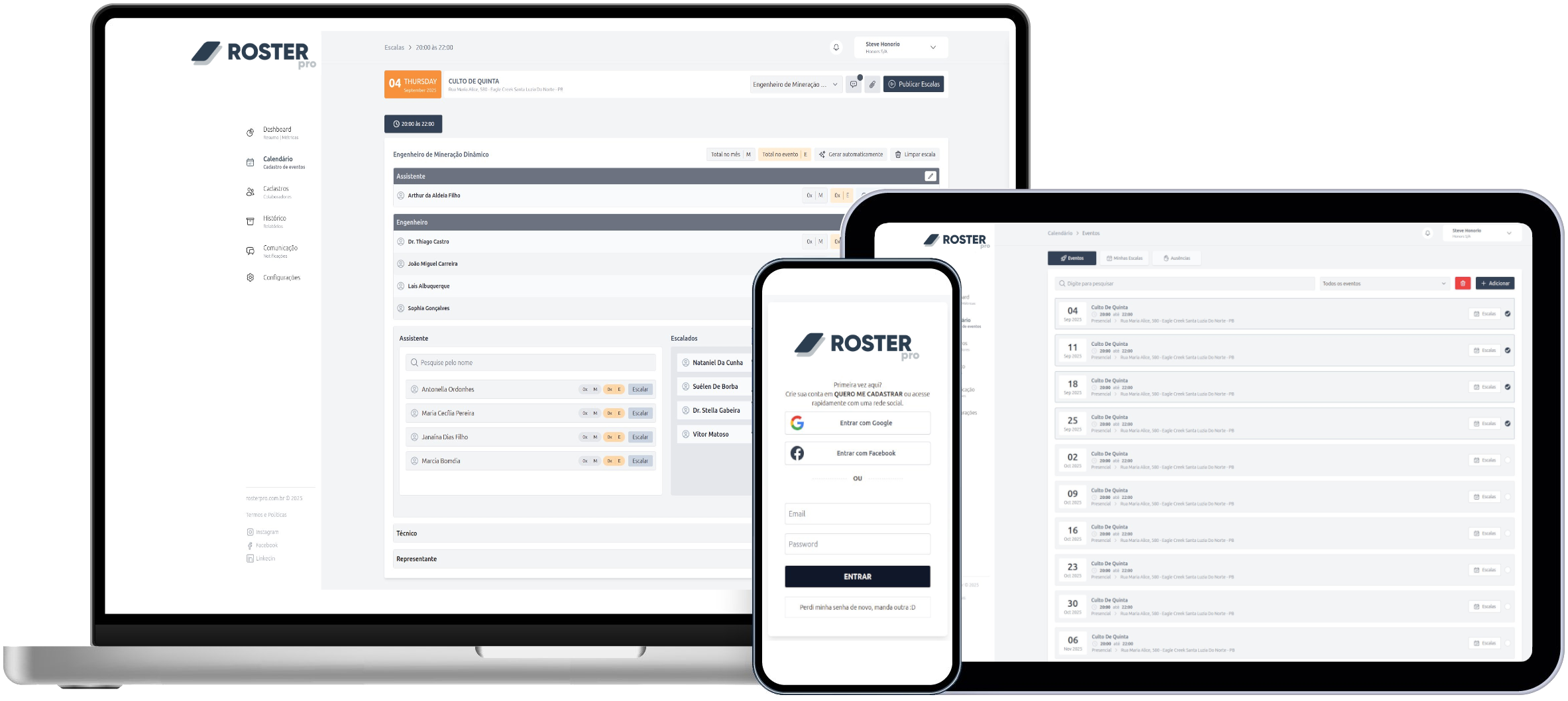 Dashboard do App